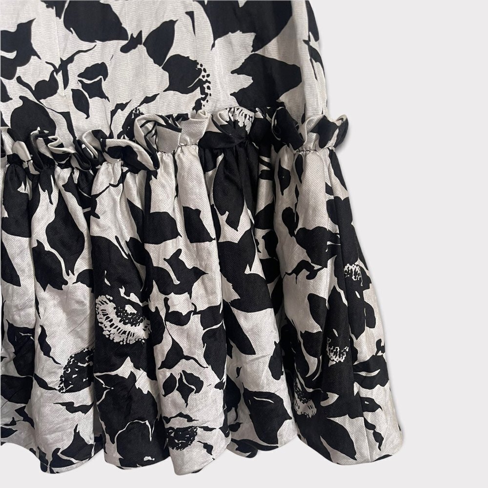 Rickie Freeman for Teri Jon Black & White Ruffle Dress Size 4 - Picture 5 of 9